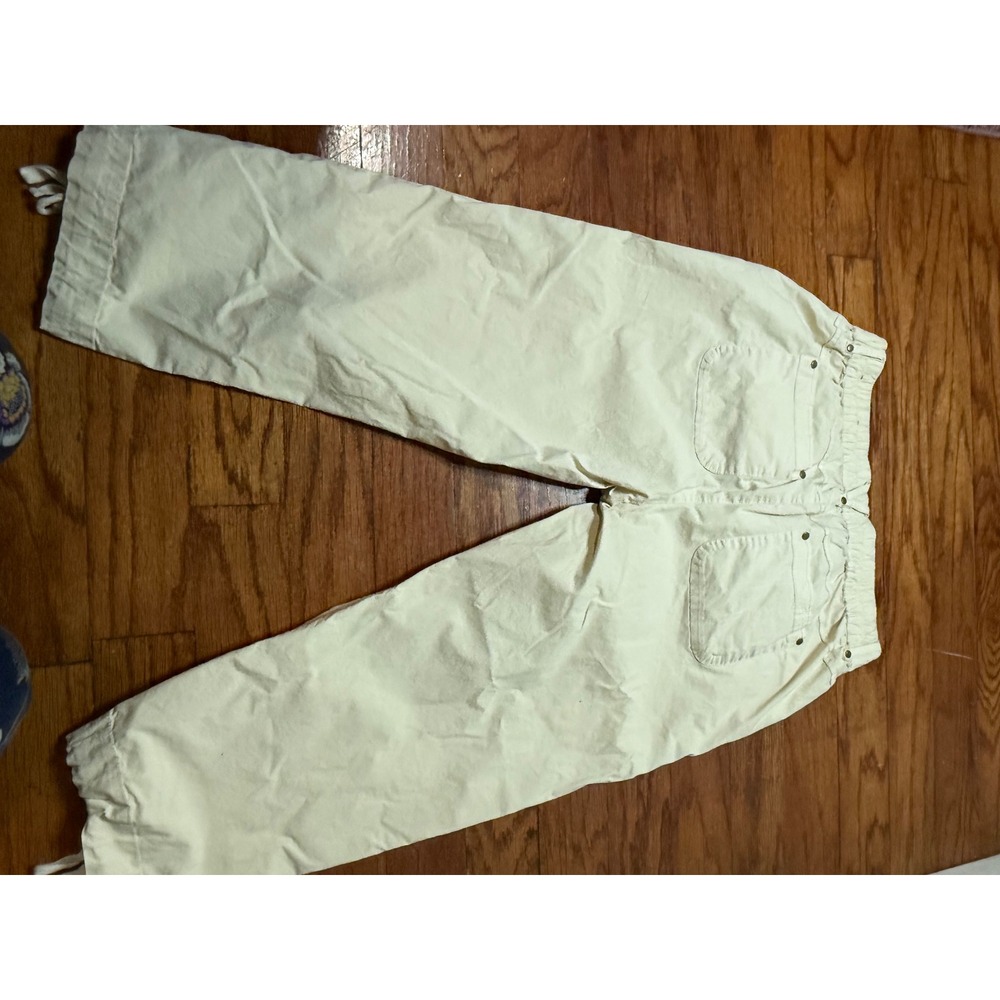 Soft Surroundings Cream Cropped Cargo Pants Petite Large PL Elastic Waist - Picture 8 of 8